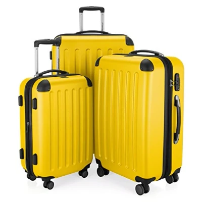 Immagine di HAUPTSTADTKOFFER SPREE Set di 3 valigie, Valigie rigide, Trolley con 4 doppie ruote, Bagaglio da viaggio opaco, viaggio, TSA, (S, M e L), Giallo