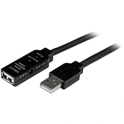 Immagine di StarTech.com USB2AAEXT25M Cavo di Estensione Attivo USB 2.0, M/F, 25 m, Nero