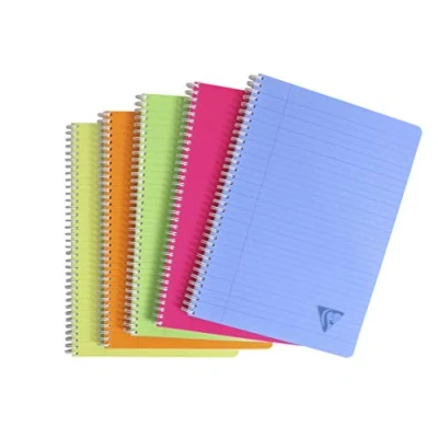 Immagine di Clairefontaine 328146C Linicolor FRESH pacco da 5 Quaderni con Spirale, A4 21x29.7 cm, 180 Pagine a righe Margini, Carta Bianca 90g, Copertina in Polipropilene Trasparente, Colori Assortiti