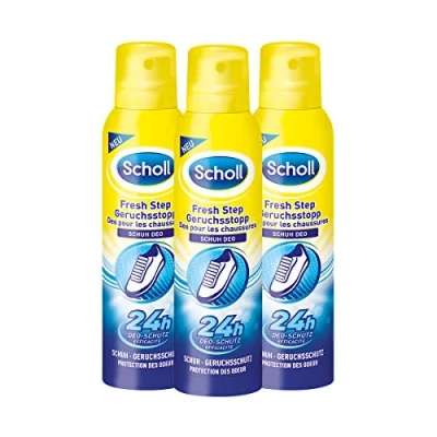 Immagine di Scholl Fresh Step Spray antiodore per scarpe fresche, confezione da 3 (3 x 150 ml)