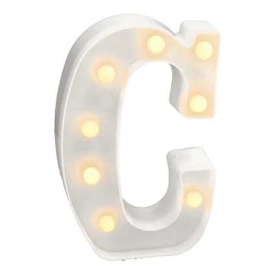 Immagine di JANDEI Lettere LED, Numeri Luminosi, Figura a Cuore, 22cm, con Luce Calda per Decorazione e Atmosfera, Luci Notturne Scrivania, Compleanni, Matrimoni, Vetrine. Funzionano batterie AA (C)