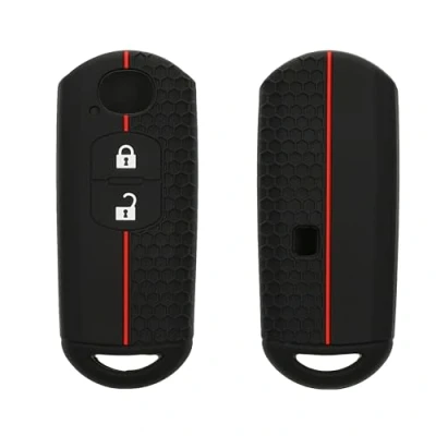 Immagine di kwmobile Custodia Coprichiave Compatibile con Mazda 2 tasti Keyless Go Cover Copri Telecomando Chiave Auto Chiavi Macchina nero/rosso