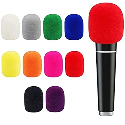 Immagine di PMELCXD copertura per microfono a colori 10P, protezione antivento in schiuma, portatile da palco KTV e performance sul