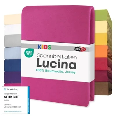Immagine di CelinaTex Lucina Baby Kids lenzuolo elasticizzato lettino letto per bambini cotone 2er Set 60x120 70x140 cm rosa