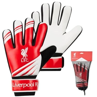 Immagine di Liverpool F.C. Guanti da Portiere per Bambini e Ragazzi, Calcio Taglia 5 7 con Palmo in Lattice Antiscivolo (Taglia 7)
