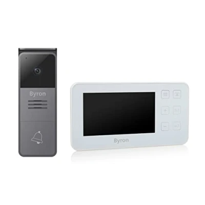 Immagine di Byron DIC 24512 Videocitofono con Schermo, Display da 4,3 pollici, Impermeabile, Visione notturna, Installazione facilitata