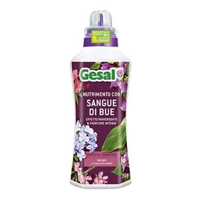 Immagine di GESAL Nutrimento con Sangue di Bue, Per Piante Verdi e da Fiore, Effetto Rinverdente Fioriture Intense, 750 ml