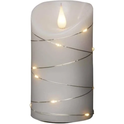Immagine di Konstsmide 1834 190 LED con candela di cera Bianco caldo (Ø x A) 75 mm 135 effetto 3D, interruttore
