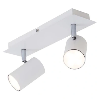 Immagine di Briloner Leuchten Plafoniera LED da soffitto con 2 faretti orientabili, adatta per lampadine GU10 max. 40 Watt non incluse, Lampada moderna cucina o salotto, Metallo bianco