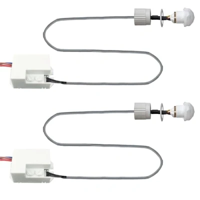 Immagine di Mini Infrarossi Rilevatore di Movimento, 2 Movimento da Incasso Esterno con Sensore Crepuscolare, Ip20 Infrarosso Raggio Rilevamento 6m a 120 230V, Durata Della Luce Regolabile