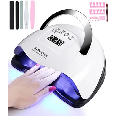 Immagine di 220W Lampada unghie uv LED, Automatico Sensore, Sensore Manicure, 4 Timer Preimpostati10/30/60/99s, LCD Display per unghie, Salone delle domestico fai da te