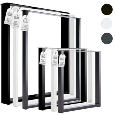 Immagine di cm Furniture Set di 2 Gambe Quadrate per Tavolo in metallo Nero Altezza 43 40 x Piedi Conferenza da Caffè Struttura Piedini Scrivania un Manger