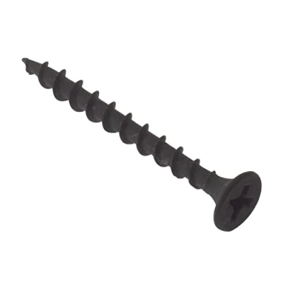 Immagine di Bargainscrews Vite zigrinata in fosfato, per pareti a secco, 200 pezzi, colore: Nero 3,5 x 38 mm