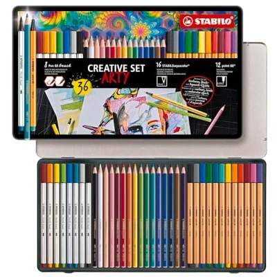 Immagine di Fineliner, con punta a pennello, Matita acquarellabile STABILO AR...