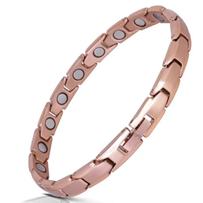Immagine di Smarter LifeStyle Braccialetto Elegante Terapeutico Magnetico In Titanio Delle Donne Per Lenire Il Dolore Causato Dall&#039;Artrite E Dalla Sindrome Del Tunnel Carpale, Colore:Oro Rosa,