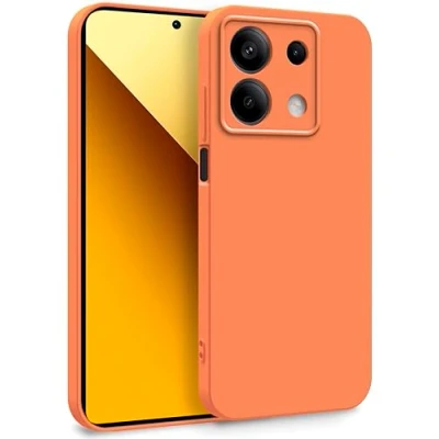 Immagine di MyGadget Cover per Xiaomi Redmi Note 13 5G Custodia in Silicone Morbido a Doppio Strato Case con Protezione Fotocamera &amp; Fodera Interna Antigraffio Arancio