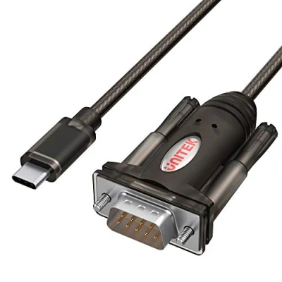 Immagine di UNITEK Y 1105K Convertitore USB C a seriale RS 232, cavo 1,5 m, interfaccia seriale, HotPlug, compatibile con Windows Server 2003, 2008, Linux, nero