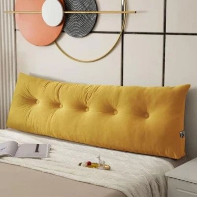 Immagine di GeRRiT Cuscino a cuneo per testiera del letto, letto matrimoniale, con tasca laterale, supporto la schiena lungo, stare seduti su singolo, 200 x 40 12 cm