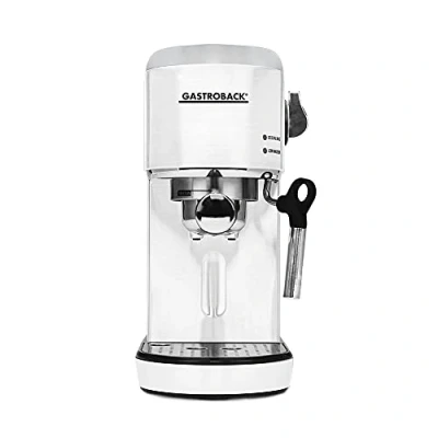 Immagine di GASTROBACK #42717 Macchina per caffè espresso con beccuccio schiumare il latte, pressione pompa 19 bar, riscaldamento rapido (40 secondi), colore: Bianco