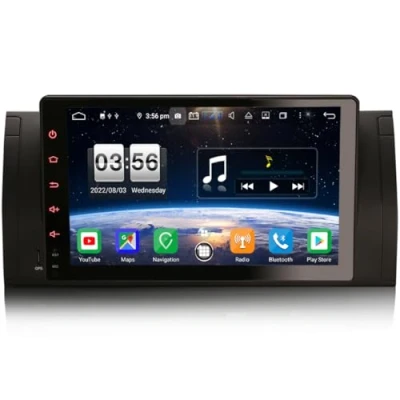 Immagine di ERISIN Autoradio Android 11.0 da 9 pollici per BMW Serie 5 E39 X5 E53 M5 Supporto GPS Sat Nav Carplay Auto DSP Bluetooth Wifi DAB + TPMS 8 core RAM 4GB 64GB ROM