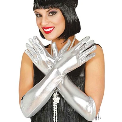 Immagine di Guanti Lungi Brillanti Argento