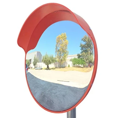 Immagine di ECM 45o Specchio convesso flessibile da traffico, diametro 45 cm, per la sicurezza in strada e i negozi, con staffa di fissaggio regolabile palo 48 mm (Pacco 1)