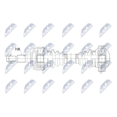Immagine di NTY NPW PS 019 Albero motore / Semiasse Assale posteriore Dx 700mm Cambio manuale a 6 marce