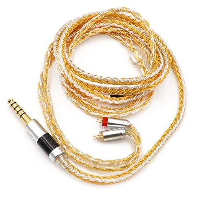 Immagine di Linsoul Tripowin Zonie 16 Core Cavo placcato argento per cuffie SPC (0.78 2pin, 4.4mm, Oro)