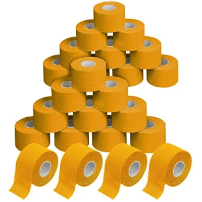 Immagine di ALPIDEX 24 x Sport Tape 3,8 cm 10 Nastro Adesivo Molti Colori 100% Cotone Non Elastico, Colore:Giallo