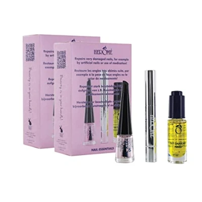 Immagine di Herome 3 in 1 (2 Pack) Set Indurente Unghie con Smalto Rinforzante Unghie, Olio Cuticole Penna e Fragili (Exit Damaged Nails)