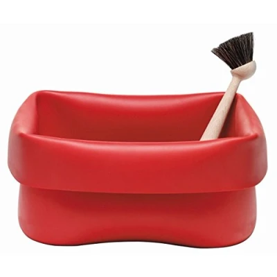 Immagine di Normann Copenhagen Contenitore per lavello con spazzola in gomma, colore: Rosso