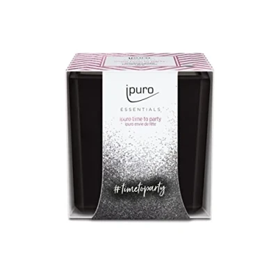 Immagine di ipuro candela profumata decorativa time to party candele profumate puristiche in vetro intense con note caramellate fruttate elegante per un&#039;esperienza di