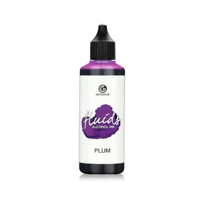 Immagine di Octopus 100 ml Fluids Alcohol Ink PLUM, inchiostro ad alcool per Fluid Art, argilla polimerica e Resin viola