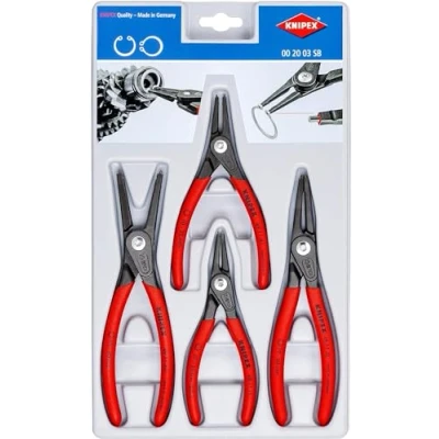 Immagine di Kit pinze per Anelli di sicurezza Adatto (Pinze anelli) esterni ed interni 12 25 mm, 19 60 mm 10 Forma della punta dritta Knipex