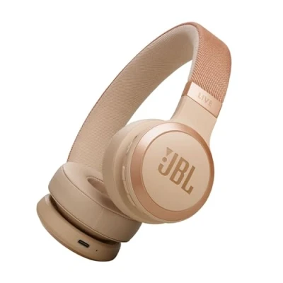 Immagine di JBL Live 670NC Cuffie On Ear Bluetooth Wireless, con Cancellazione Adattiva del Rumore, SmartAmbient, Personi Fi 2.0, Surround, Connessione Multipoint, fino a 65 Ore di Autonomia, Beige