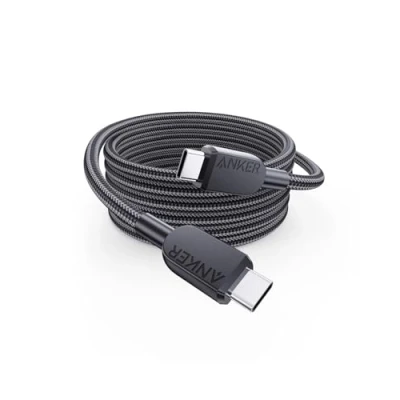 Immagine di Anker cavo USB C da 240 W, di ricarica in nylon tipo doppia treccia per iPhone 16/15 pro, MacBook Pro 2020, iPad Air 4, Samsung Galaxy S23+/S23 Ultra, Pixel e altri (1,8m)