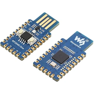 Immagine di Waveshare RP2040 One 4MB Flash MCU board Basato su Raspberry Pi Microcontroller Chip, Pico like Onboard USB A Plug, Support C/C++, MicroPython
