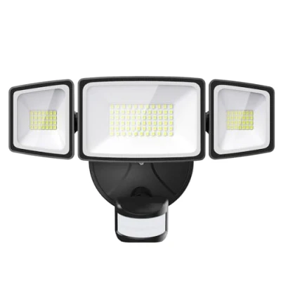 Immagine di Onforu 55W Faretto con Sensore di Movimento, 5000 LM Faro LED Sensore, IP65 Impermeabile Luce sicurezza Esterno, 6500K Bianco Diurno Faretti per Giardino, Corridoio, Terrazza, Patio
