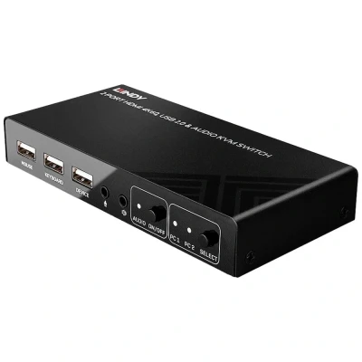 Immagine di LINDY 2 Port KVM Switch HDMI 4K60, USB 2.0 &amp; Audio Porte 4096 x 2160 Pixel