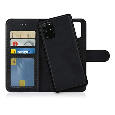 Immagine di MyGadget Cover per Samsung Galaxy S20 Plus Custodia Libretto Magnetica Portafoglio Flip Wallet Case Porta Carte Similpelle PU Removibile Grigio Nero