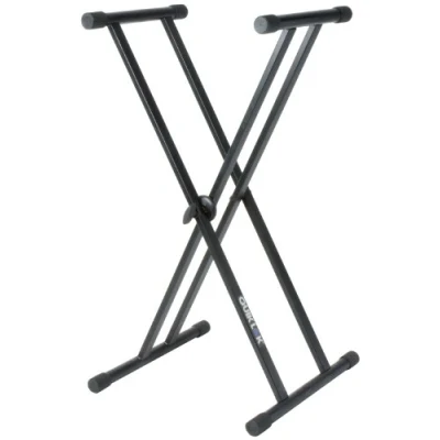 Immagine di QUIK LOK T/20 BK Supporto Tastiera a X Regolabile per Livello Singolo, con Telaio Doppio, Dotato di Sistema Bloccaggio e Regolazione Dino Bite, Colore Nero