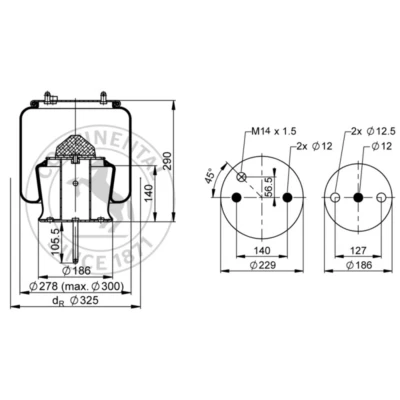 Immagine di CONTITECH AIR SPRING 6710 N P01 Soffietto, Sospensione pneumatica