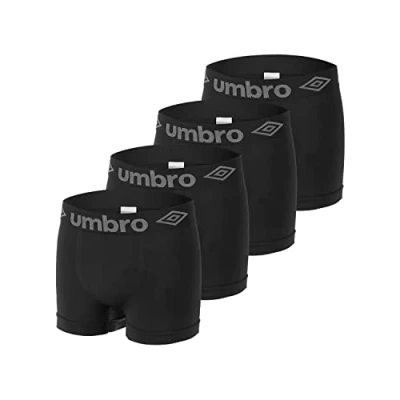 Immagine di UMBRO Boxer Uomo, senza deformazione, comodo, vestibilità perfetta, set di 4, Nero, Taglie L/XL