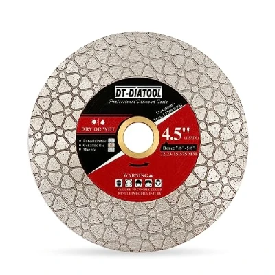 Immagine di DT DIATOOL disco da taglio diamantato, 115 mm, per piastrelle in porcellana, ceramica, marmo, gres artificiale, bordo levigatura,