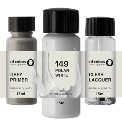 Immagine di SD COLORS 149/9149 Penna con vernice per ritocchi Weiss, colore bianco polare, 15 ML (vernice, primer, smalto)