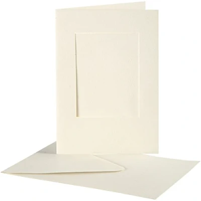 Immagine di Creativ Company Biglietti portafoto con cornice, rettangolari, 10,5 x 15 cm, 10 pz, colore: Bianco