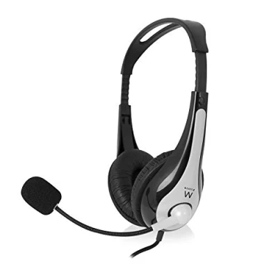 Immagine di Ewent Ew3562 Cuffia Professionale con Microfono per PC Controllo Volume, Notebook, Laptop, Doppio Jack 3.5 mm (1Xaudio 1Xmic), Auricolari Imbottiti, Cavo 2 m, black