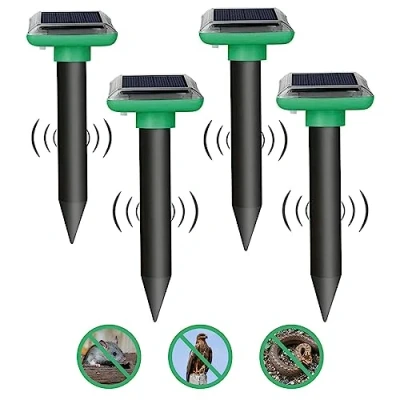 Immagine di 4 Pezzi Repellente ultrasuoni per Gopher, Serpenti Giardino Dissuasori topi, Scaccia talpe, Anti talpe Solare
