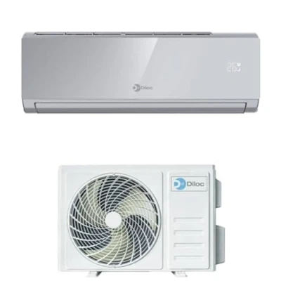 Immagine di Climatizzatore Condizionatore Diloc Over Silver 12000 BTU inverter monosplit Grigio in R32 D.OVER12WS A+++ (A++/A+) Wifi integrato Pompa di Calore