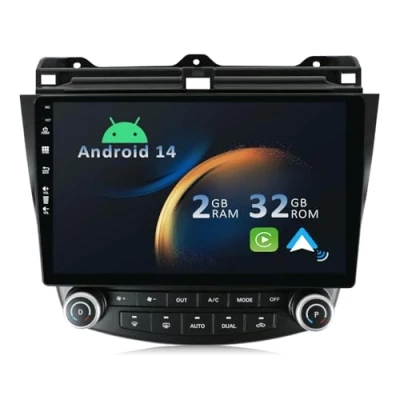 Immagine di YUNTX Android 12 2 Din Radio con navigazione per Honda Accord (2002 2007): [Integrato CarPlay/Android Auto/DSP/GPS] IPS 2.5D 9Touch screen DAB/Bluetooth 5.0/Controllo del volante/USB/WiFi